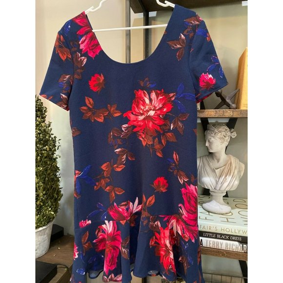 Charles Henry Nordstrom Floral Shift Dress Navy S - Picture 10 of 10